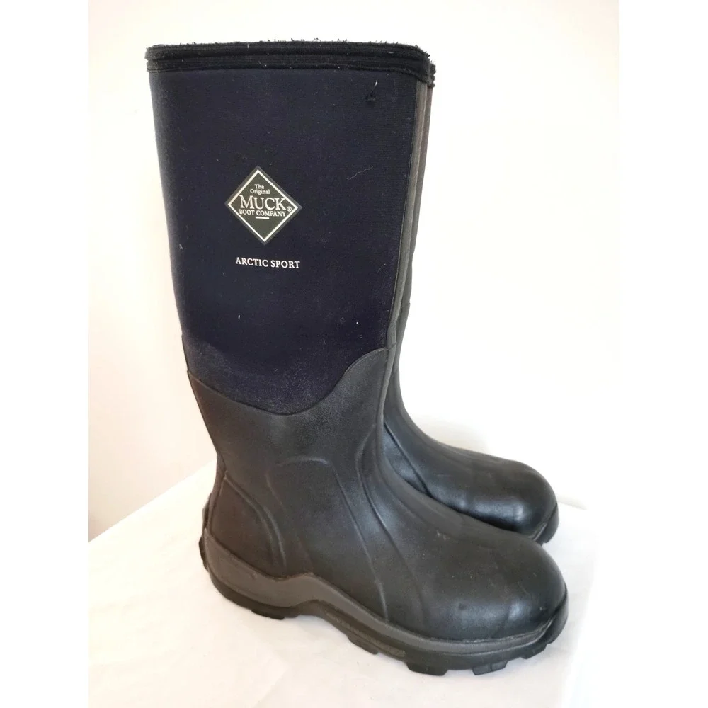 Muck Arctic Sport Tall Waterproof Boot Black M9.5 WM 10.5 Duck Hunt Anti Slip**